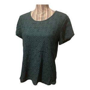 MARKET & SPRUCE Hans Crochet Front Mixed Material Top Large